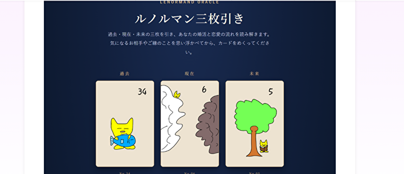 ルノルマン婚活占いページ作りました。無料です！
